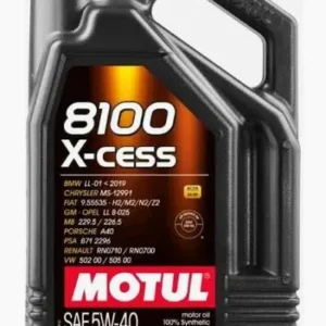 Aceite sintético Motul 8100 X-Cess 5W40 para motores gasolina y diésel